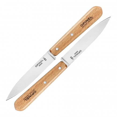 Комплект кухненски ножове Opinel - Essentiels №112 Inox Natural, 2 ножа с по 10см острие, букови дръжки