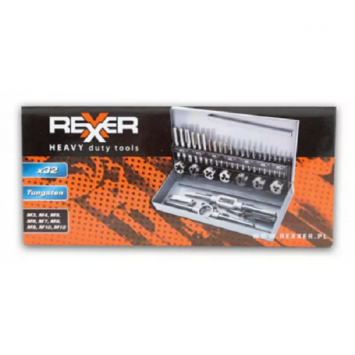 Комплект метчици и плашки Rexxer RC-07-036 - 32 части