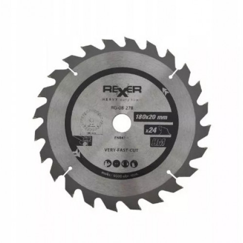Циркулярен диск за дърво HM материал Rexxer RG-08-278    180 / 20 / 24 зъба