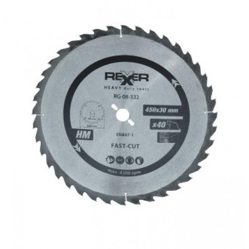 Циркулярен диск HM материал Rexxer RG-08-332,  Ø 450x30x40 зъба