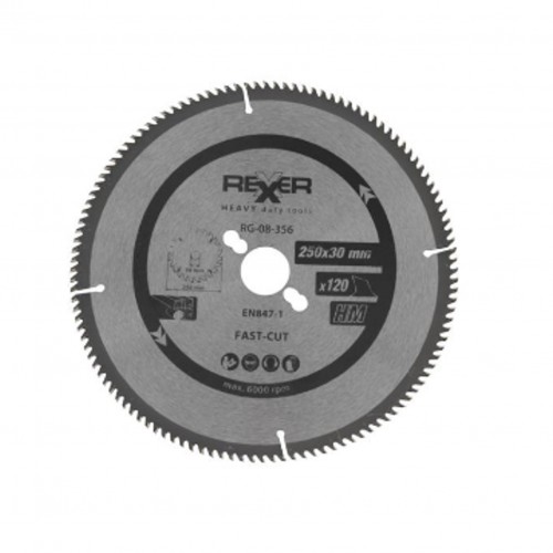 Циркулярен диск HM материал Rexxer RG-08-356, Ø 250x30x120 зъба
