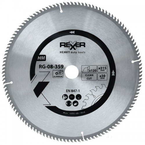Циркулярен диск за алуминий Rexxer RG-08-359, Ø 315x30x120 зъба