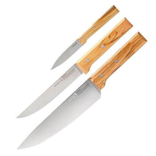 Комплект кухненски ножове Opinel Parallele Olive, 3 бр.