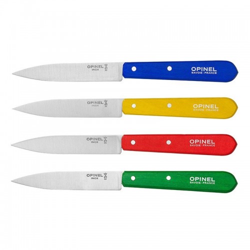 Комплект ножове Opinel - №112 Classic Colours, 4 ножа с по 10см острие, дръжки от габър
