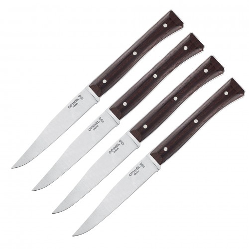 Комплект ножове Opinel - Dark Ash, 4 ножа с по 11см острие