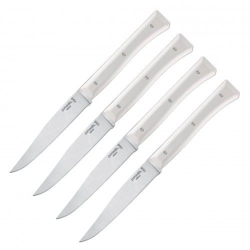 Комплект ножове Opinel - Facette White, 4 ножа с по 11см острие