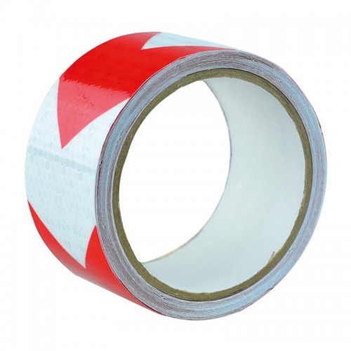 Светлоотразителна лента REXXER RD-03-267, 50 мм, 5 м, бяло-червена