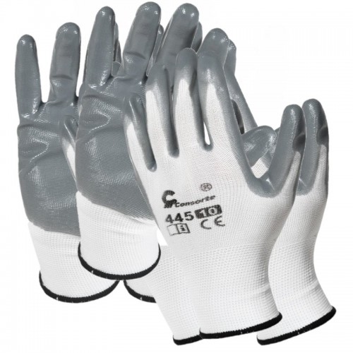 Предпазни ръкавици REXXER RL-07-033, плетени-нитрил, 12 броя