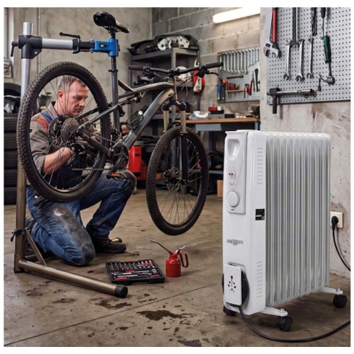 Маслен радиатор с 11 ребра REXXER RN-03-002, 2500 W, 3 степени, автоматичен термостат