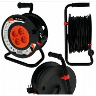 Удължител на макара REXXER RP-07-610, 25 м, 3-жилен, 4 гнезда