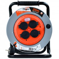 Удължител на метална макара REXXER RP-07-632, 20 м, 3x2.5 мм2, IP44, 4 гнезда