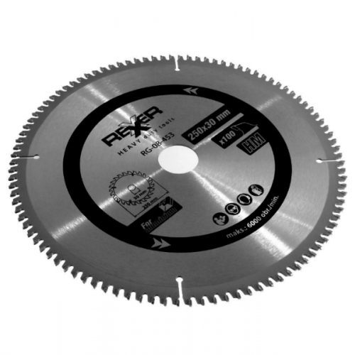 Циркулярен диск за алуминий HM материал Rexxer RG-08-453 - 250 / 30 / 100 зъба